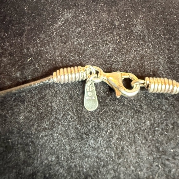 Silpada Sterling & Sponge Coral Pendant Necklace – Leather Cord - Picture 2 of 2